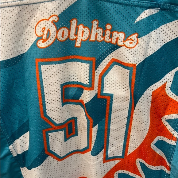 Team Rebel Sport Miami Dolphin Jersey Boys Youth Large Blue Orange NFL Football - Picture 2 of 8